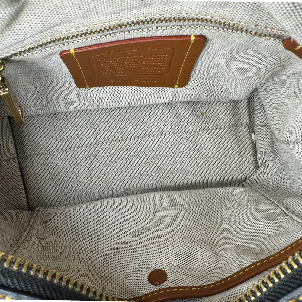 Coach Rogue 25 Black Red Tearose Flower Floral Glovetanned Leather Satchel Bag - Picture 14 of 15